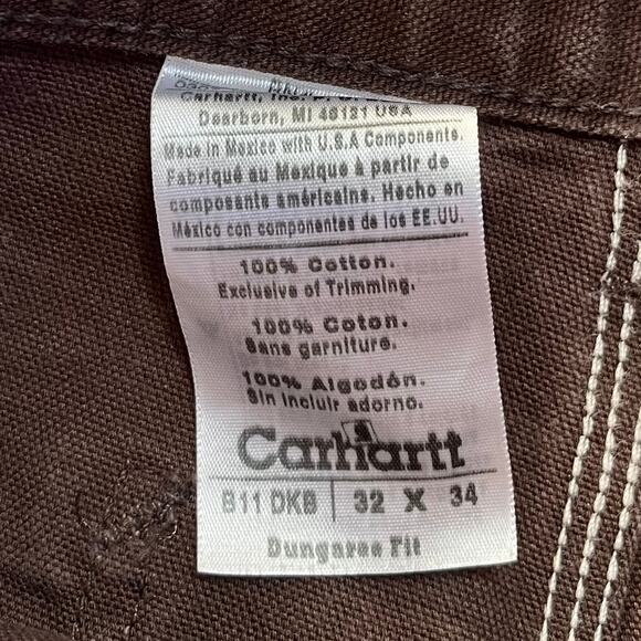 Carhartt Carpenter Brown Workwear Pants 32Wx34L - Picture 3 of 7